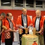 Sake barrel opening ceremony with three IEEE Presidents