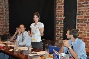 Angela Adams briefing a case at the Ethics in Engineering discussion, 2013 IEEE Electromagnetic Compatibility Symposium
