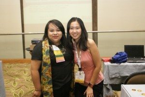 Sandra Hernandez (EMC Student Representative) and Caroline Chan (GOLD EMC Representative) at the 2013 IEEE Electromagnetic Compatibility Symposium Ice Cream Social