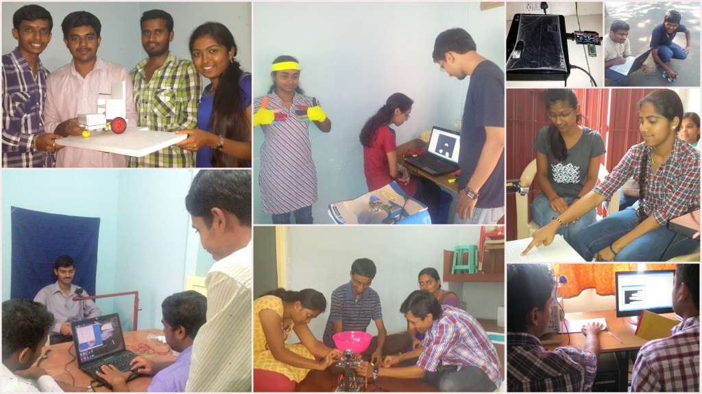 Our various students at work and showcasing their projects