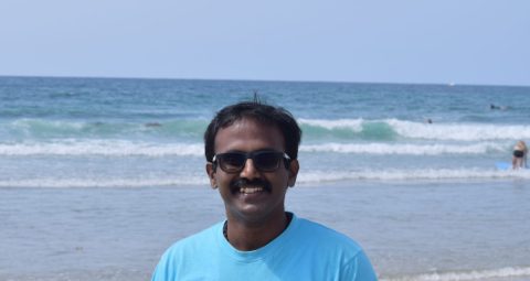Modeling Engineer, A Volunteer and A Seeker Kadappan Panayappan on the beach in San Diego