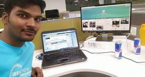 Prasanth Mohan at his desk working