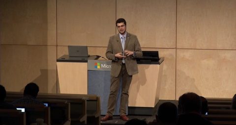 Stefano Zanero presenting at Microsoft